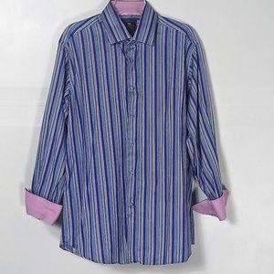 Hawes & Curtis Brandon Slim Striped Shirt Men's XL